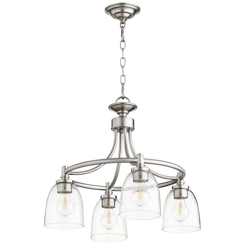 Image 1 Quorum International Rossington 4LT Transitional Satin Nickel Chandelier