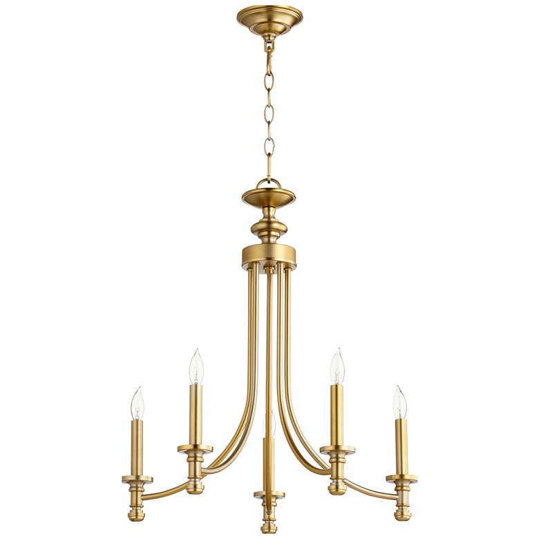 Image 1 Quorum International Rossington 5LT Aged Brass Chandelier