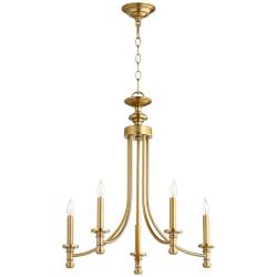 Quorum International Rossington 5LT Aged Brass Chandelier