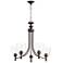 Quorum International Rossington 5LT Oiled Bronze w Seeded Glass Chandelier