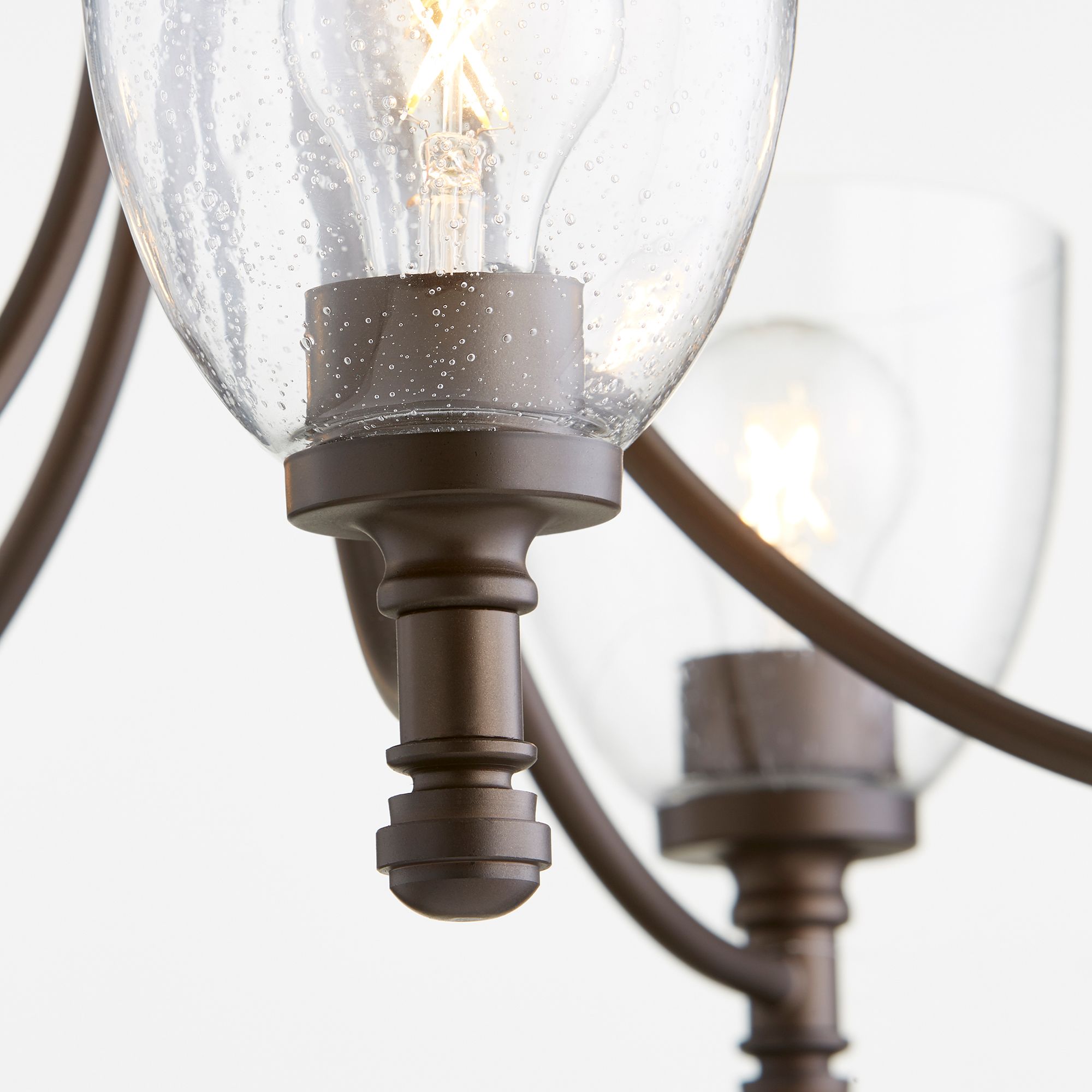 Thumbnail2 of Quorum International Rossington 5LT Oiled Bronze w Seeded Glass Chandelier more views