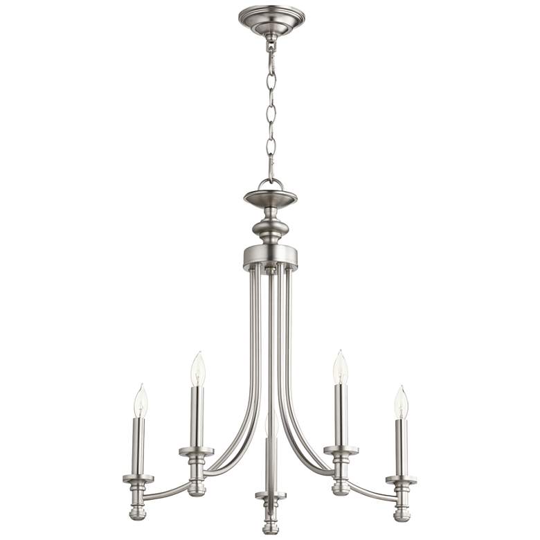 Image 1 Quorum International Rossington 5LT Satin Nickel Chandelier