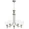 Quorum International Rossington 5LT Satin Nickel w Seeded Glass Chandelier
