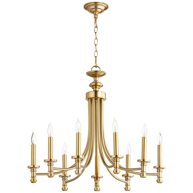 Image 1 Quorum International Rossington 9LT Aged Brass Chandelier