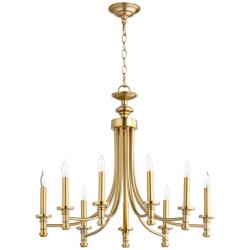Quorum International Rossington 9LT Aged Brass Chandelier