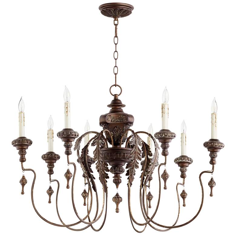Image 1 Quorum International Salento 8LT Vintage Copper Chandelier