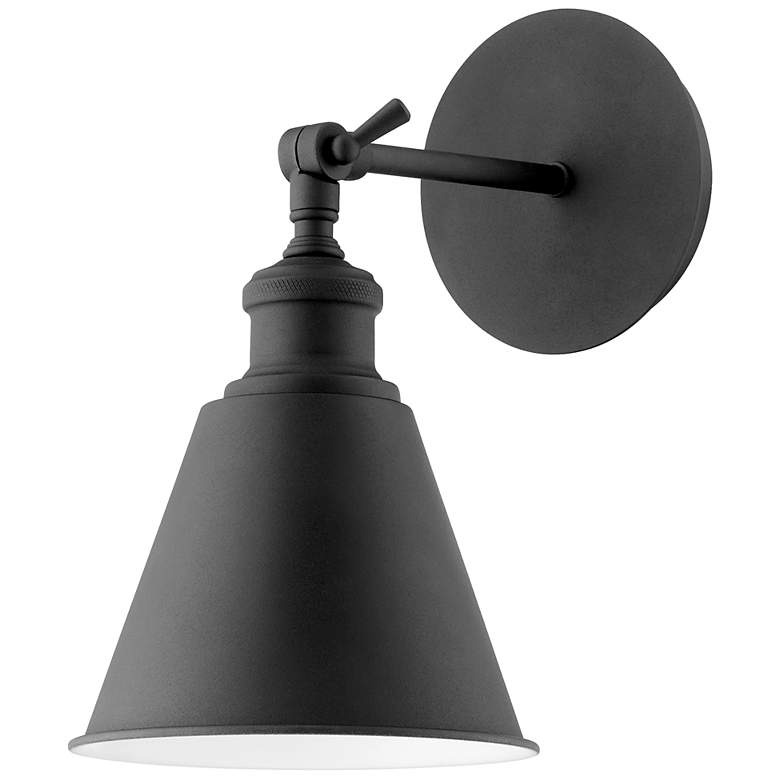 Image 1 Quorum International Small Cone Textured Black Wall Mount
