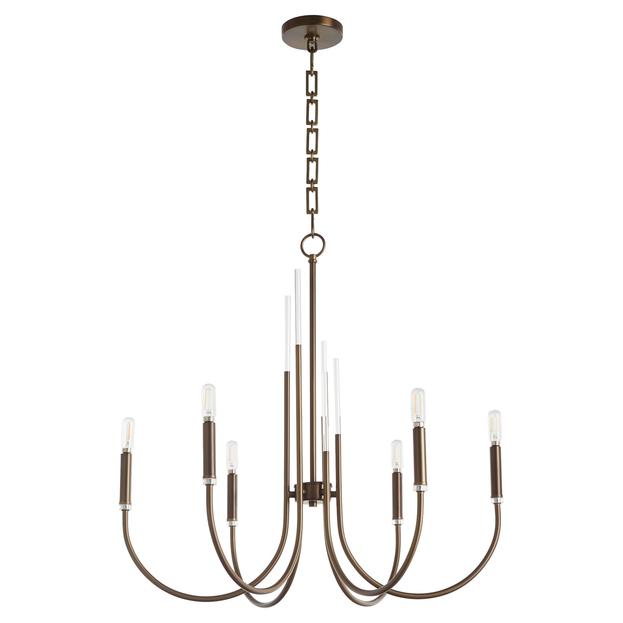 Thumbnail2 of Quorum International Summit 6LT Dark Brass Chandelier more views