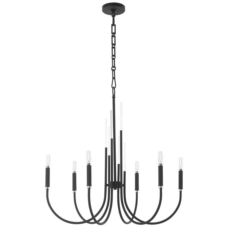 Image 1 Quorum International Summit 6LT Textured Black Chandelier