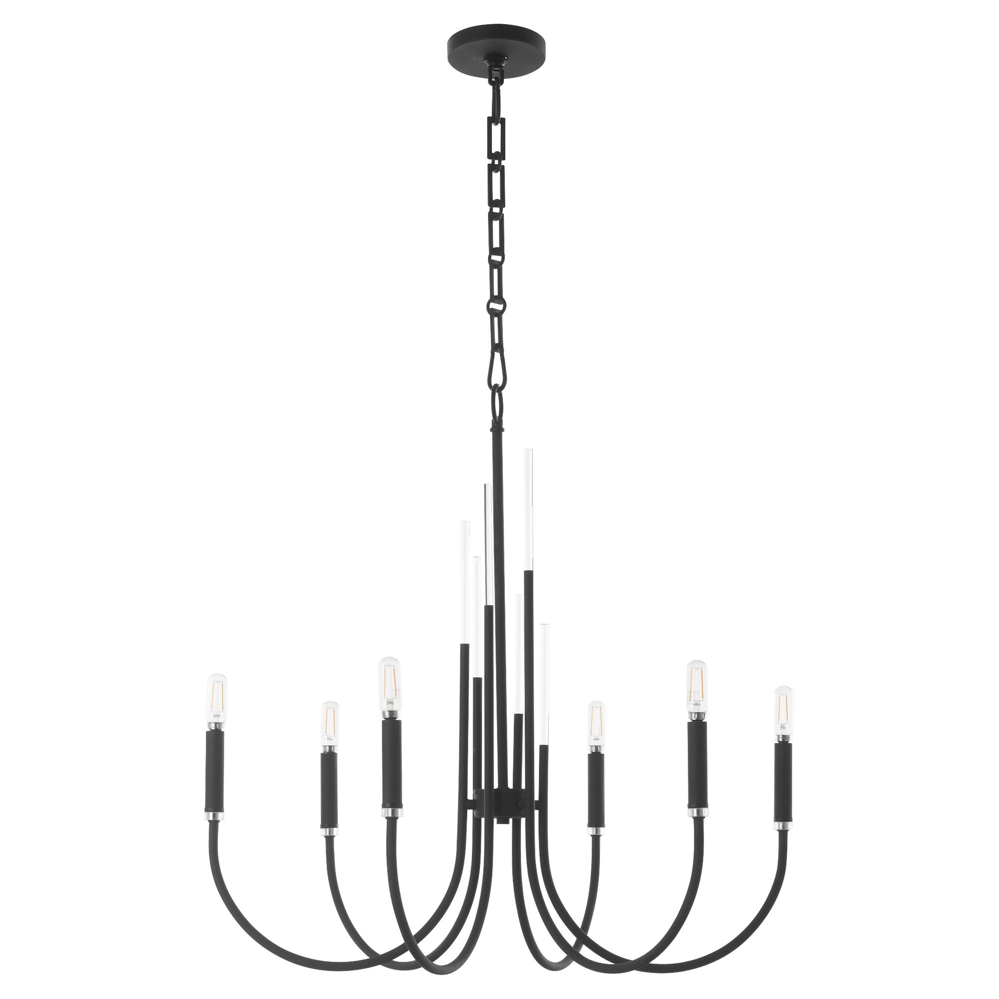 Image 2 Quorum International Summit 6LT Textured Black Chandelier more views