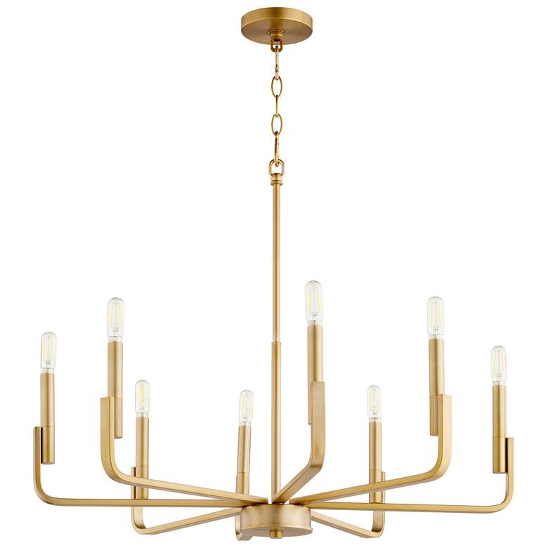 Image 1 Quorum International Tempo 8LT Aged Brass Chandelier
