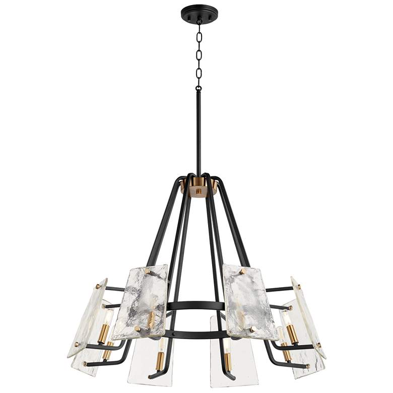 Image 1 Quorum International Tioga 8LT Textured Black Chandelier
