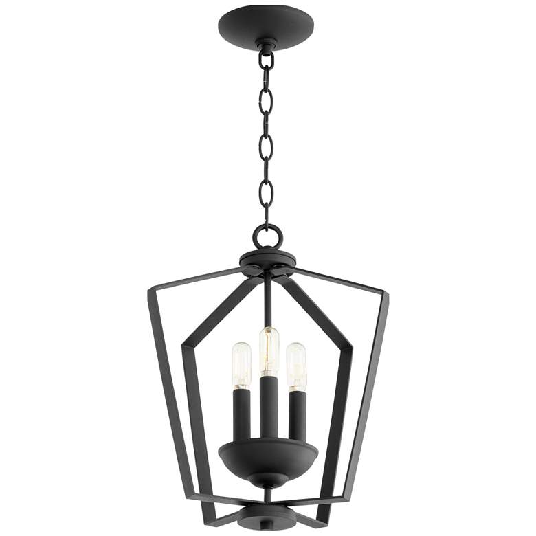 Image 1 Quorum International Transitional 3 Light Black Pendant