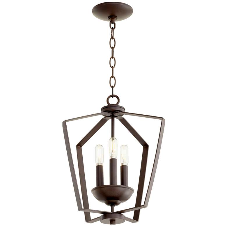 Image 1 Quorum International Transitional 3 Light Oiled Bronze Pendant