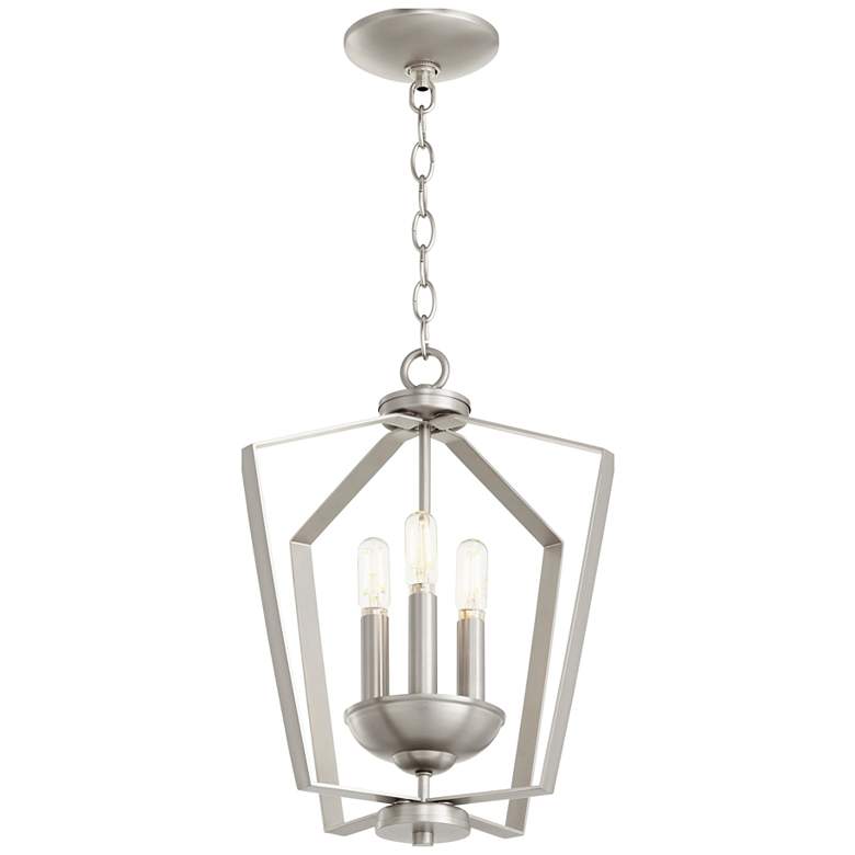 Image 1 Quorum International Transitional 3 Light Satin Nickel Pendant