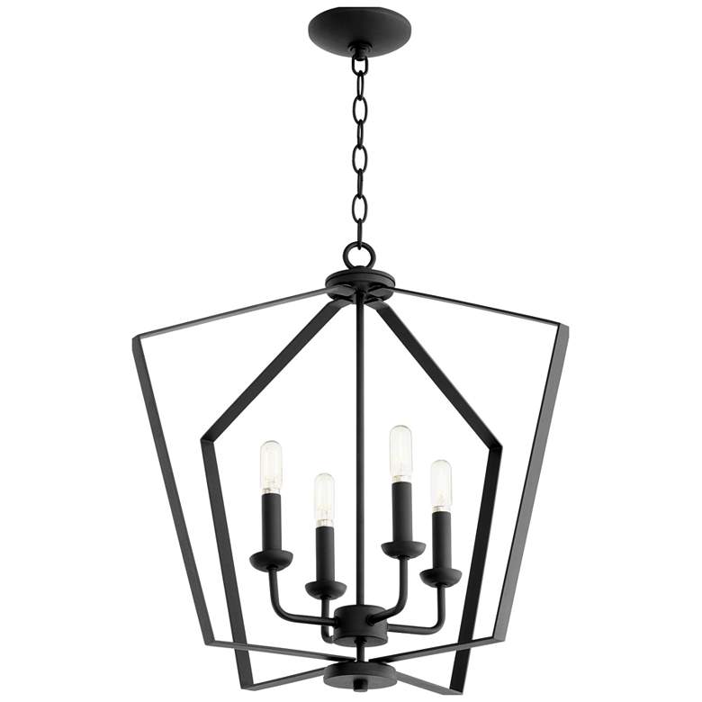 Image 1 Quorum International Transitional 4 Light Black Pendant