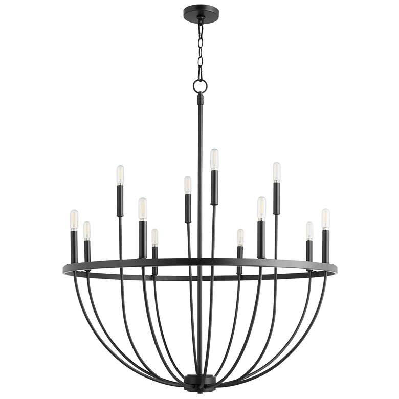 Image 1 Quorum International Tribute 12LT Matte Black Chandelier