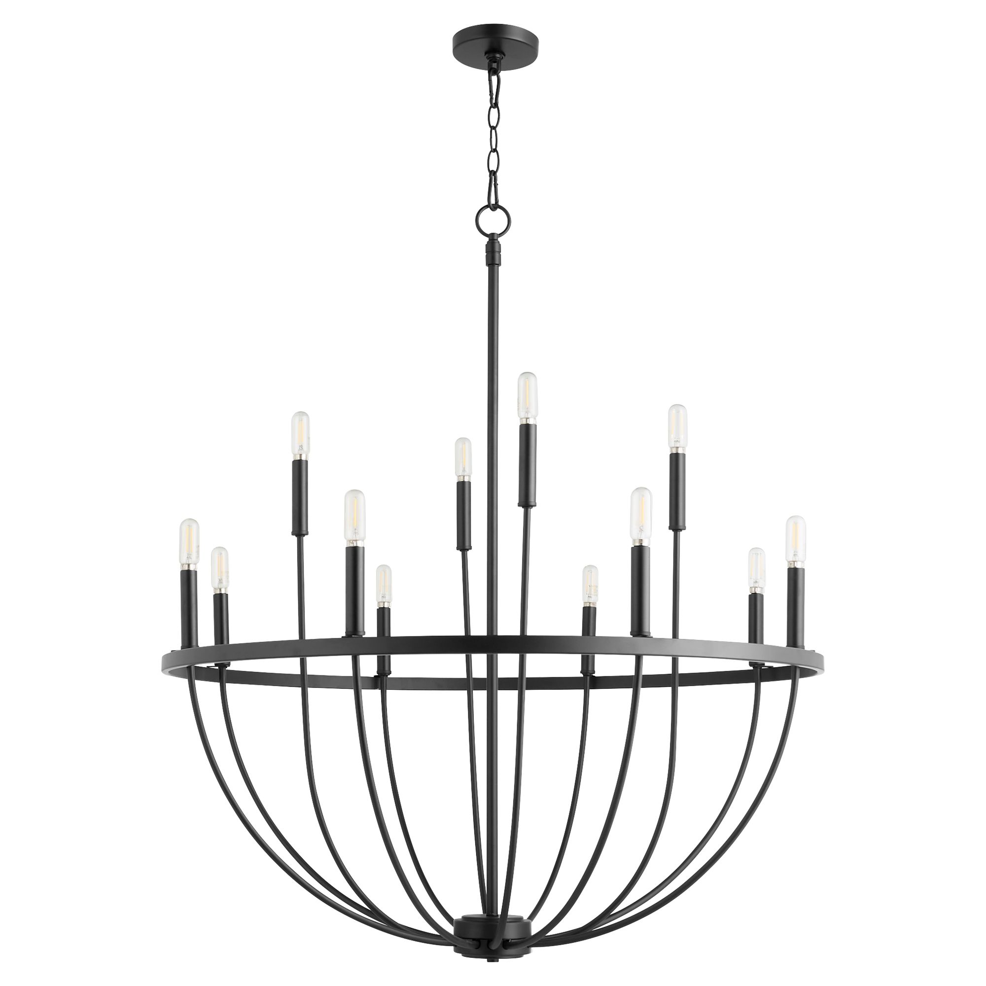 Image 2 Quorum International Tribute 12LT Matte Black Chandelier more views