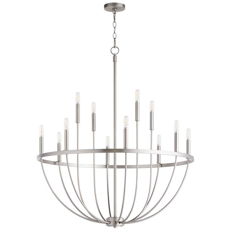 Image 1 Quorum International Tribute 12LT Satin Nickel Chandelier