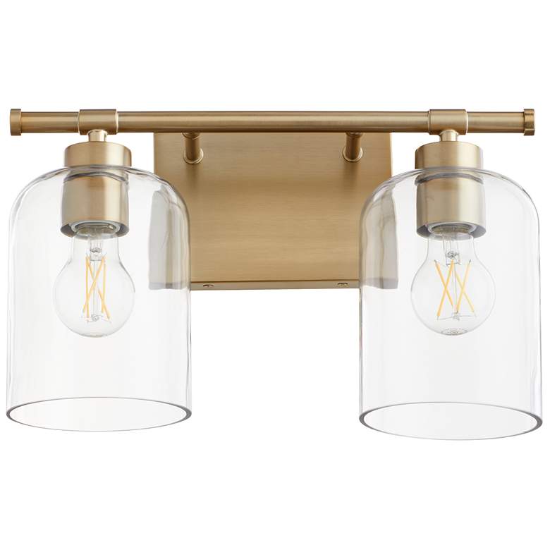 Image 1 Quorum International Tribute 2LT Aged Brass Vanity Light