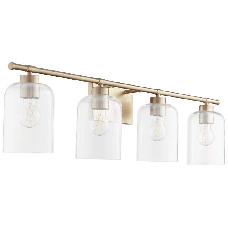 Image 1 Quorum International Tribute 4LT Aged Brass Vanity Light