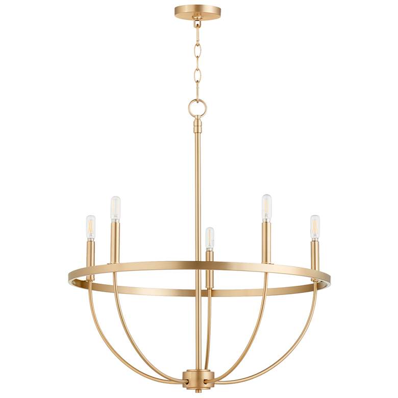 Image 1 Quorum International Tribute 5LT Aged Brass Chandelier