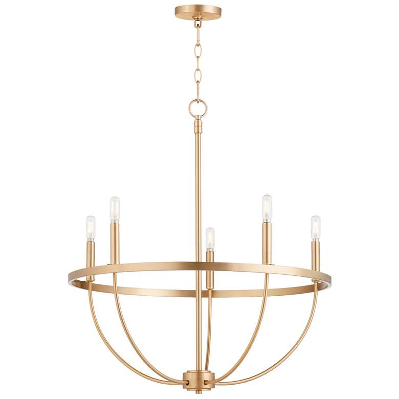 Image 2 Quorum International Tribute 5LT Aged Brass Chandelier more views