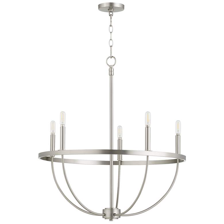 Image 1 Quorum International Tribute 5LT Satin Nickel Chandelier