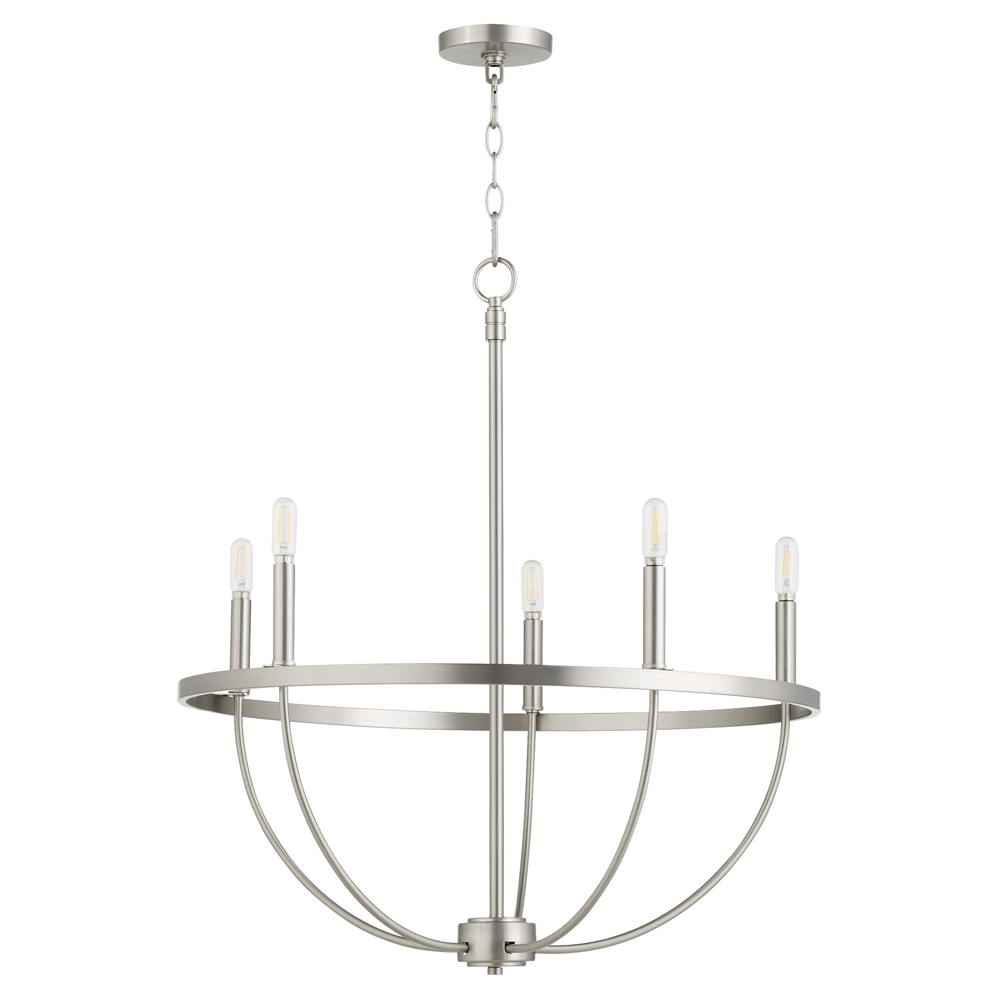 Image 2 Quorum International Tribute 5LT Satin Nickel Chandelier more views
