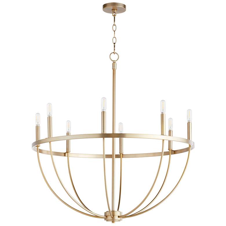 Image 1 Quorum International Tribute 8LT Aged Brass Chandelier