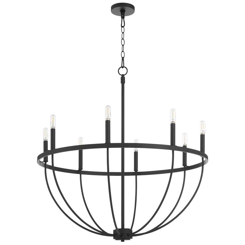 Image 1 Quorum International Tribute 8LT Matte Black Chandelier