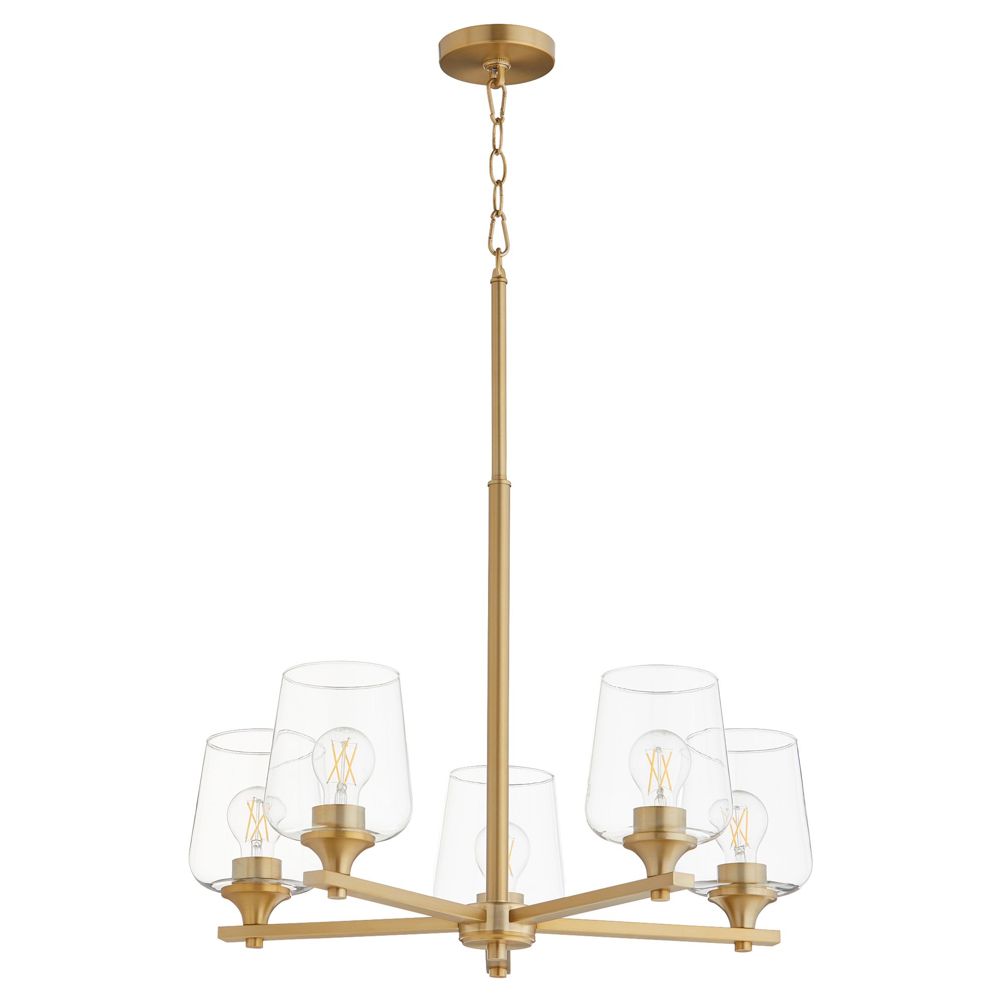 Image 2 Quorum International Veno 5LT Aged Brass Chandelier more views