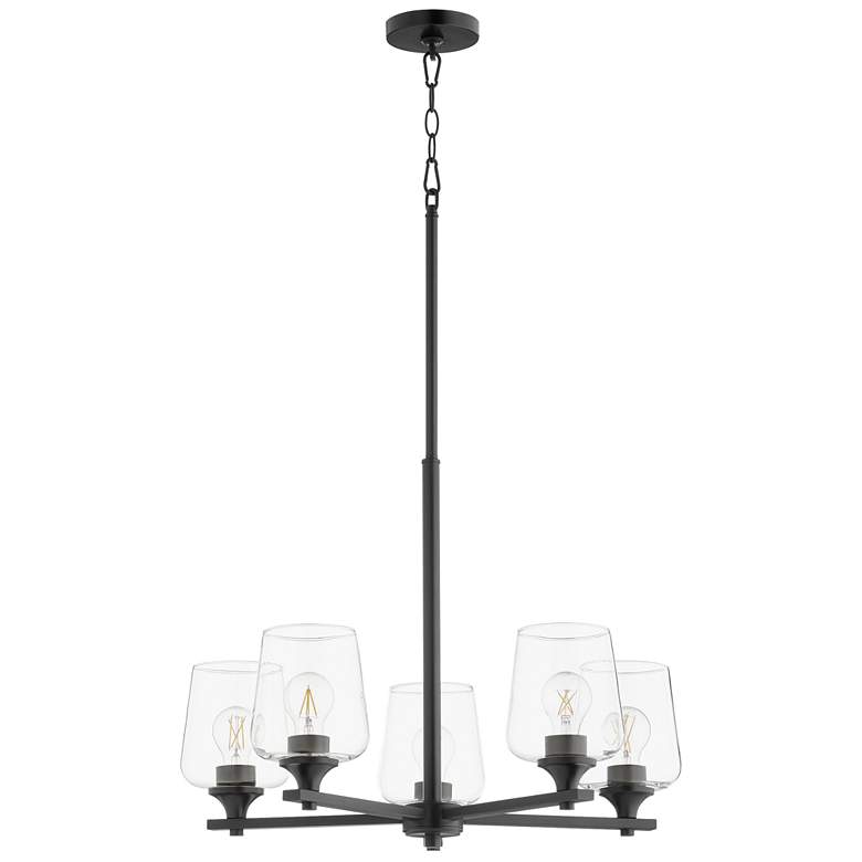 Image 1 Quorum International Veno 5LT Matte Black Chandelier