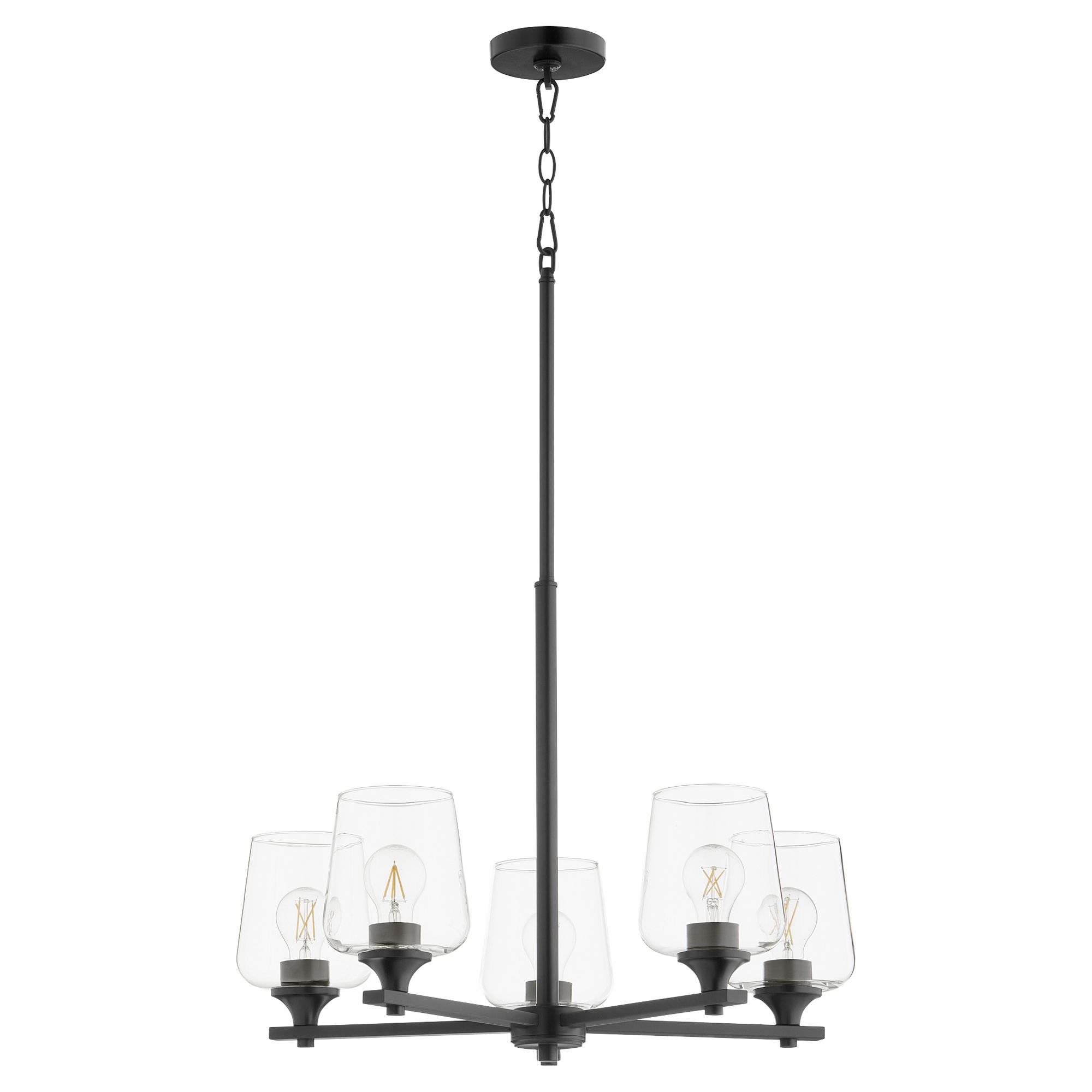Image 2 Quorum International Veno 5LT Matte Black Chandelier more views