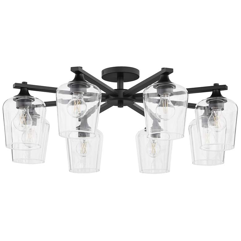 Image 1 Quorum International Veno 8LT Matte Black Ceiling Mount