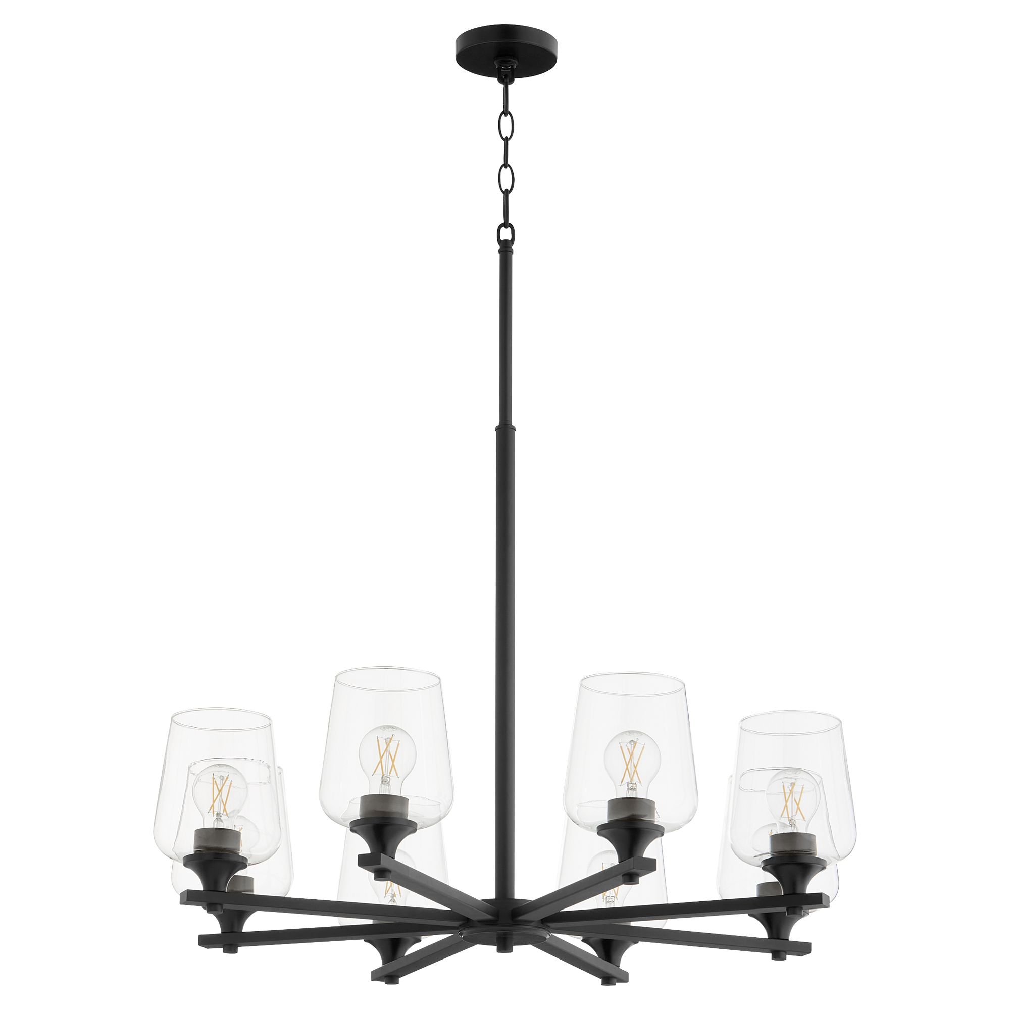 Image 2 Quorum International Veno 8LT Matte Black Chandelier more views