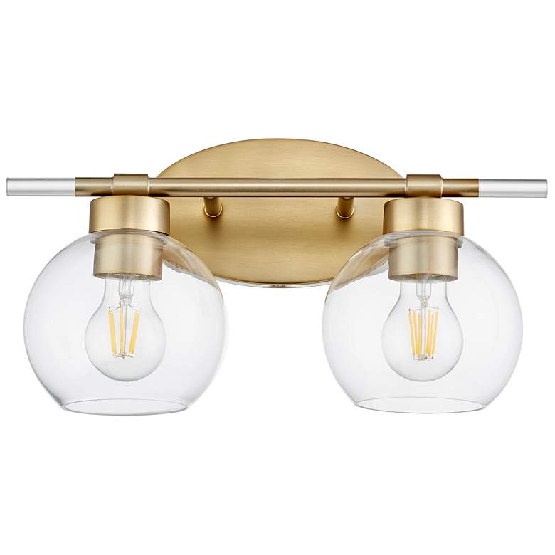 Image 1 Quorum International Volan 2LT Aged Brass Vanity Light