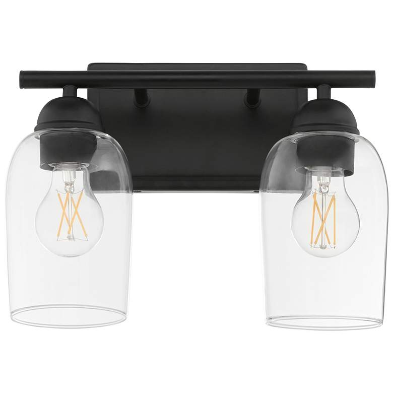 Image 1 Quorum International Wallinger 2LT Matte Black Vanity Light