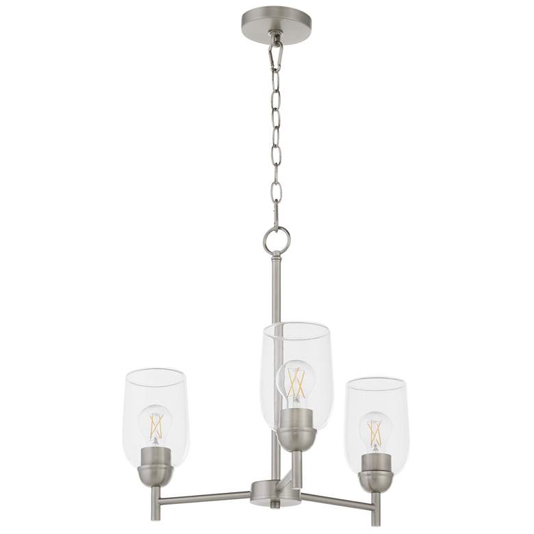 Image 1 Quorum International Wallinger 3LT Satin Nickel Chandelier