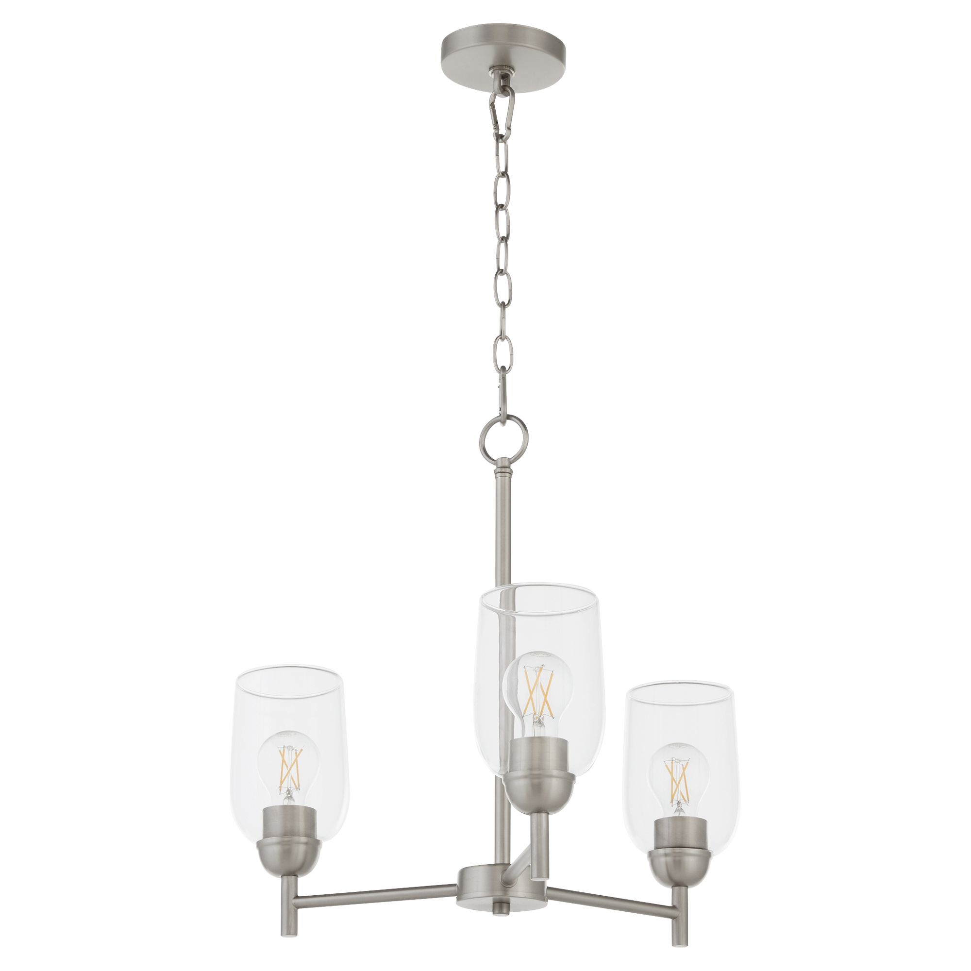 Image 2 Quorum International Wallinger 3LT Satin Nickel Chandelier more views