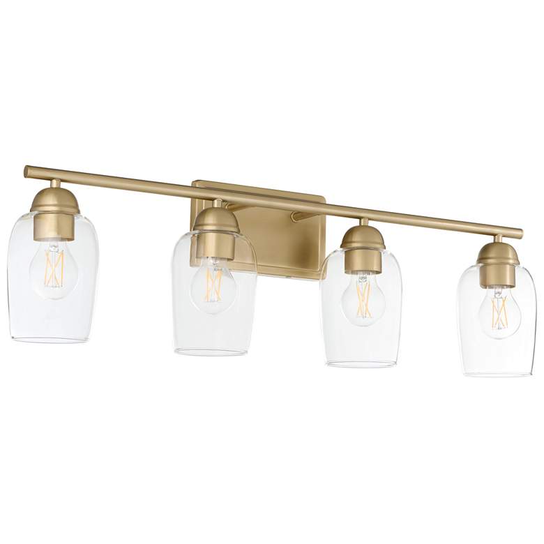 Image 1 Quorum International Wallinger 4LT Aged Brass Vanity Light