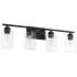 Quorum International Wallinger 4LT Matte Black Vanity Light
