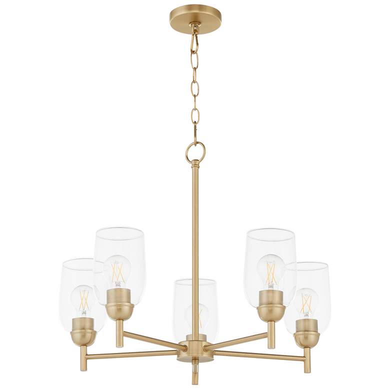 Image 1 Quorum International Wallinger 5LT Aged Brass Chandelier