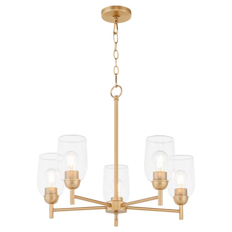 Image 2 Quorum International Wallinger 5LT Aged Brass Chandelier more views