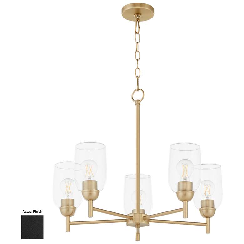 Image 1 Quorum International Wallinger 5LT Matte Black Chandelier