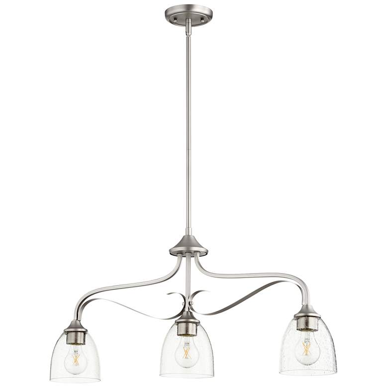 Image 1 Quorum Jardin 33" Wide Satin Nickel 3-Light Pendant