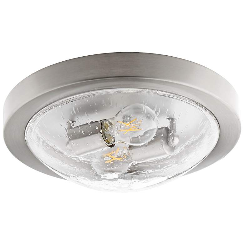 Image 1 Quorum Jesse 13" Wide Satin Nickel 2-Light Ceiling Light