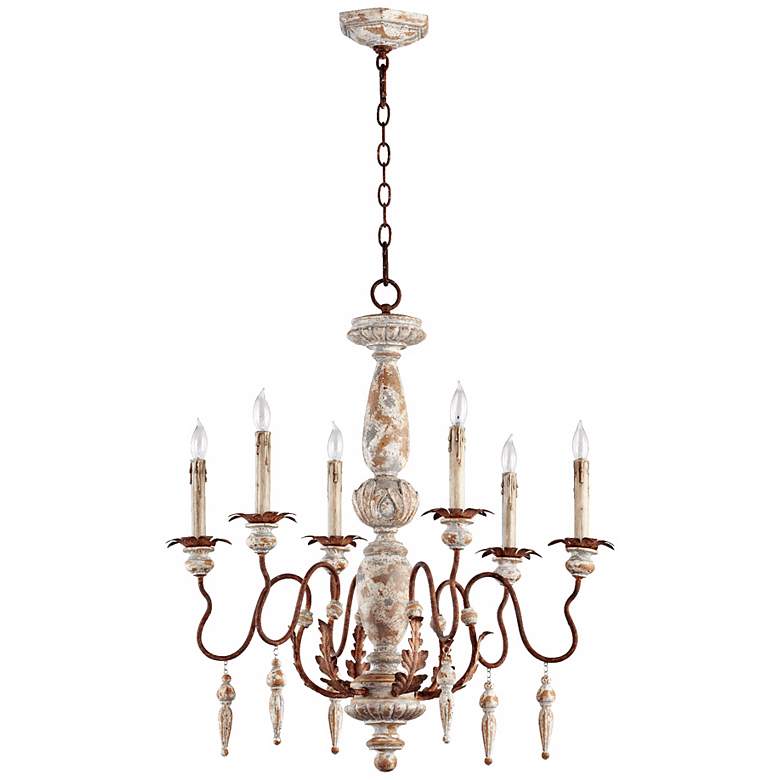 Image 2 Quorum La Maison 28 inch Wide 6-Light Manchester Grey Chandelier