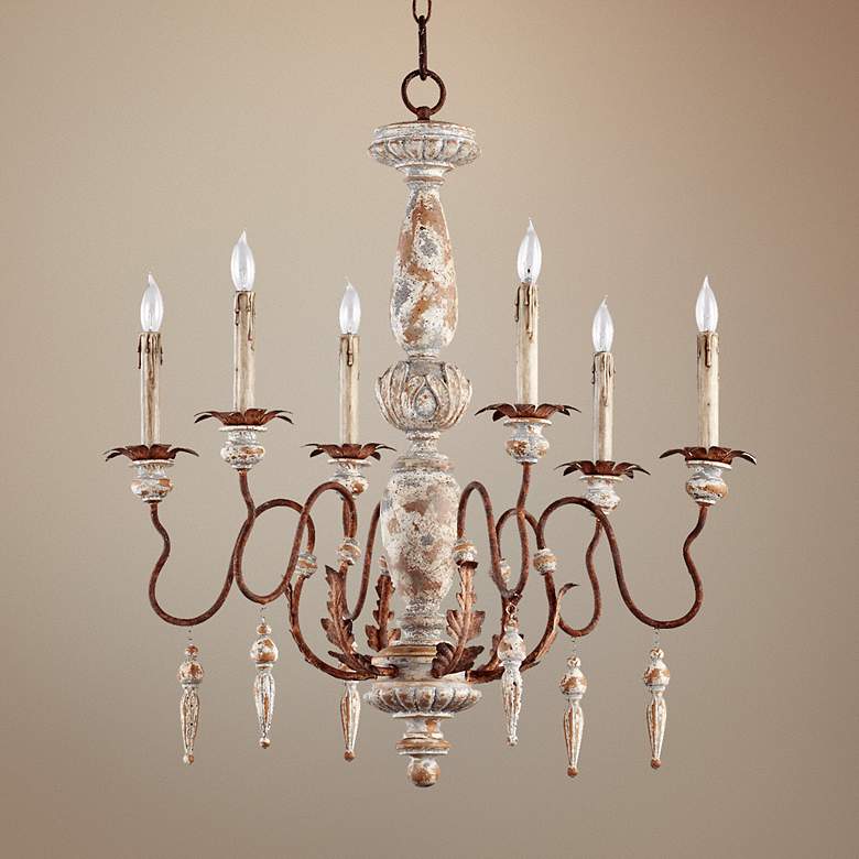 Image 1 Quorum La Maison 28 inch Wide 6-Light Manchester Grey Chandelier