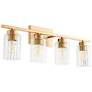 1_Quorum Ladin 30" Wide Aged Brass 4-Light Vanity Bath Light